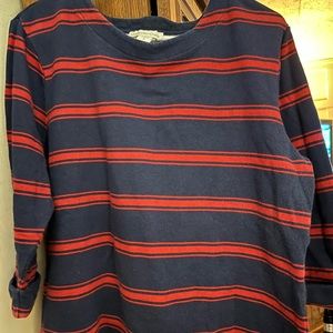 Blue and red striped sweater
